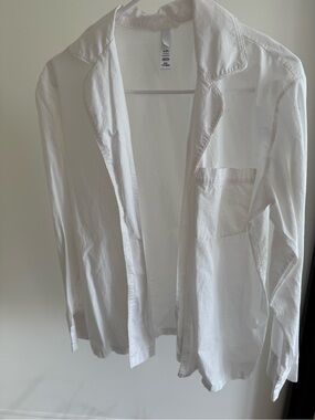 SKIMS white button down shirt beach coverup